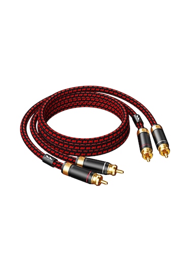 Geeksen Hi-fi Stereo Rca Ses Kablosu 4n Oksijenli Bakır, 3u Altın Kaplama, 0.75m, 2 Adet - Ses Kaybı Olmayan, Dayanıklı, Müzik Severler İçin