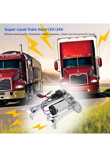 Motion003 Aazrzrz 2024 Yükseltilmiş Çift Tonlu Tren Kornası Gümüş Renkli 1 Nesil Düdük