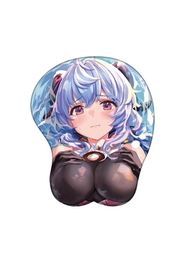 Genshin Darbe 3d Silikon Mousepad Raiden Shogun Yae Miko Kokomi Bilek Desteği Mouse Pad Anime Oyunu Seksi Bilek Dinlenme Fare Mat Mavi & Kahverengi