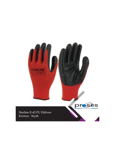 Starline E-43 Nitril Eldiven Kırmızı-Siyah 12 Çift 9