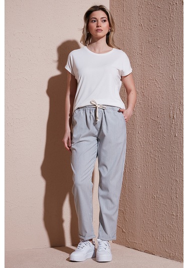 Fashion Friends Bayan Pantolon 25y0344k1 Gri Gri Fashion Friends Bayan Pantolon 25y0344k1 Gri Gri