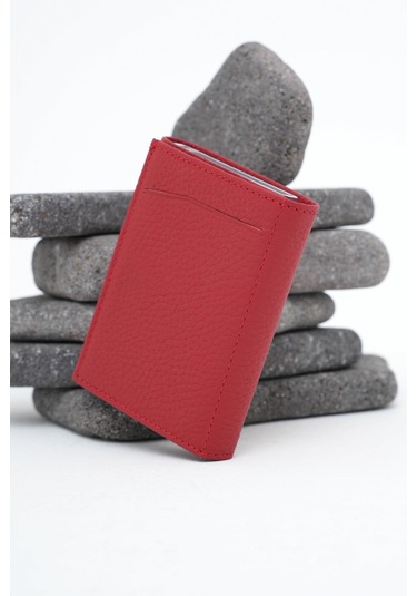 Erkek Mekanizmalı Deri Cüzdan Kırmızı 113570