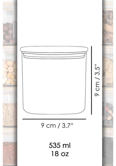 3'lü Etiketli Bambu Kapaklı Cam Baharatlık Seti - Baharat Saklama Kabı Vakum Kapaklı Kavanoz 535 Ml ŞEffaf