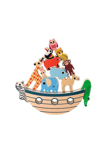 Vilac - Ahşap Denge Oyunu - Hayvanlar Gemisi
