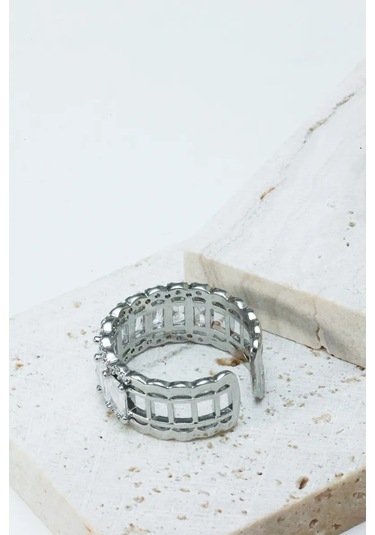 Reva Boyut Ayarlanabilir Şerit Takı Yüzüğü 180632711 Gri