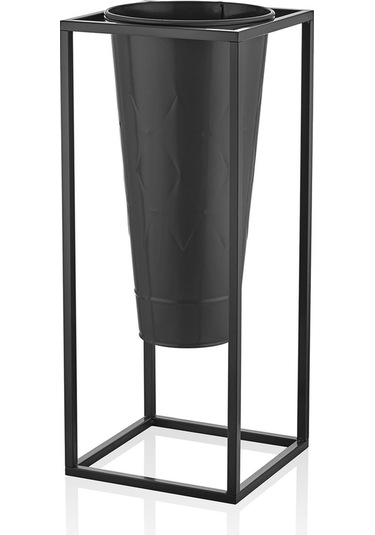 The Mia Prizma Vazo & Saksı Siyah 70x30x30 Cm