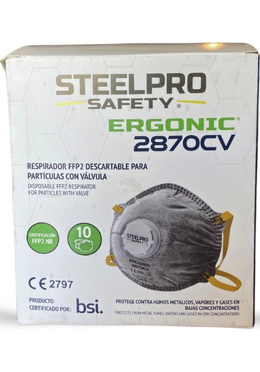 Steelpro 2870cv Ffp2 Nr Aktif Karbonlu Konik Maske 10 Adet-kutu