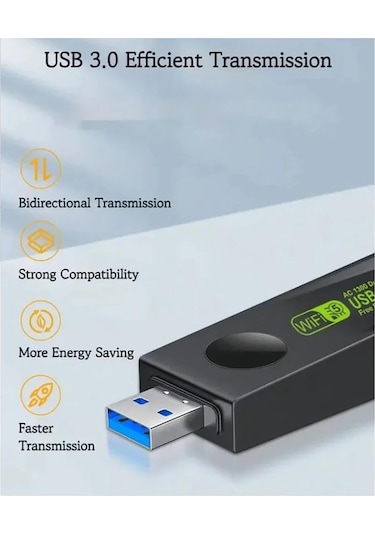 Maxgo 3125 1300 Mbps Dual Band Usb 3.0 Adaptör Kablosuz Wifi Alıcı 2.4ghz 5ghz Tak Çalıştır