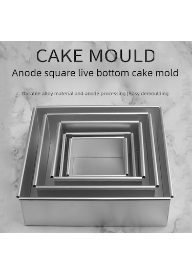 Yaleker 8 İççaplı Kare Aluminyum Anodize Pasta Kalıbı, Canlı Tabanlı, Ev Kullanıma Uygun, Dayanıklı Fırın Aleti Diğer