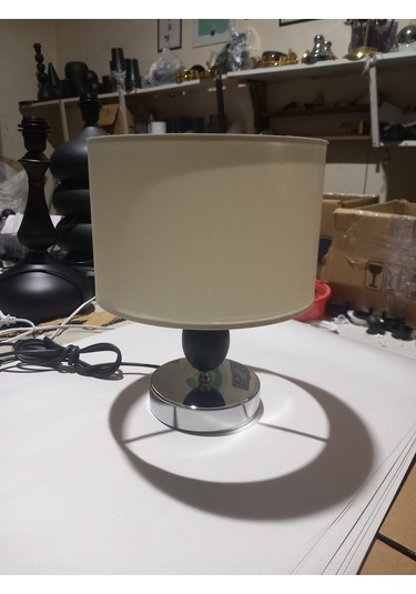 Yumurta Gövde Abajur Aydınlatma Lambası Bej