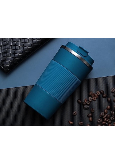 Lixiaqu01 510 Ml Paslanmaz Çelik Kahve Fincanı Araba Termos Mavi