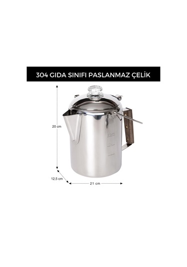 Kingcamp Percolator Coffee Pot Çelik Kahve Demleme Seti Gümüş