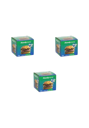 Handynorm Hamburger Burger Pide Tost Sandviç Kılıfı Poşeti 3 x 2000'li 12.5 x 12.5 CM
