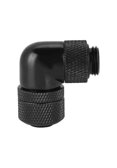 Kangvka Bilgisayar Su Soğutma Fittingi - Bakır Nikel Kaplama 90 Derece Dik Dirsek - G1/4 İçi Dişli, Kolay Kurulum, Dayanıklı Siyah