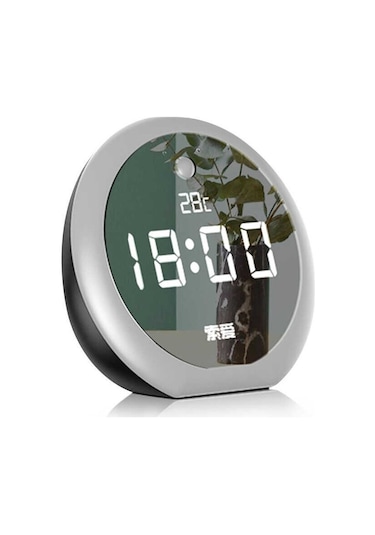 Soaiy E19 Taşınabilir Kablosuz Bluetooth Hoparlör Led Işıklı Dijital Saat FM Radyo Hafıza Kartı - ZORE-219037