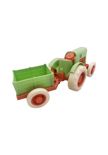 Let's Be Child Römorklu Sürtmeli Plastik Traktör Lc-30878 Açık Yeşil-turuncu