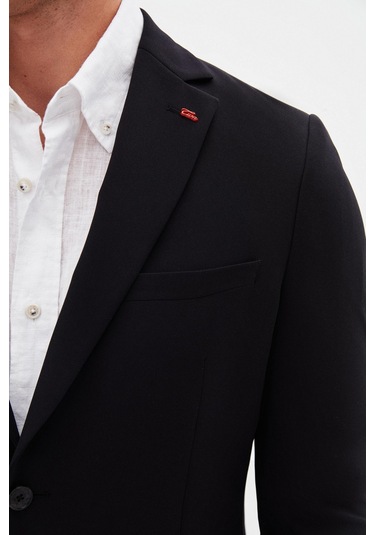 Twn Slim Fit Siyah Düz Kumaş Ceket 4ec04e301464m 001