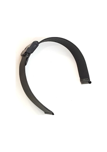 Hasır Kol Saat Kordonu Siyah Ince Çelik 20 Mm ( Ø 1,5)