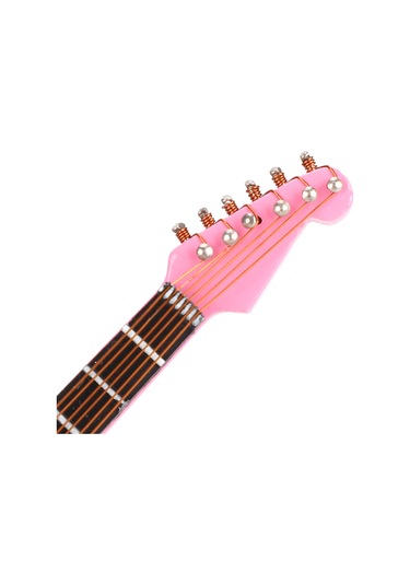Vkemall 10 Cm Ahşap Pembe Mini Gitar Dekorasyonu - Ornament, Koleksiyon Eşyası Ve Hediye Seti Stand + Kutusu İçerir