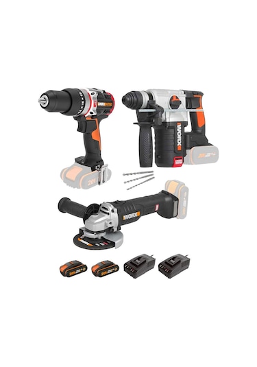 Worx Wxks6 Wx354.9 + Wx380.9 + Wx812.9 + Wa3601 20v/2ah Pro Kombo Set