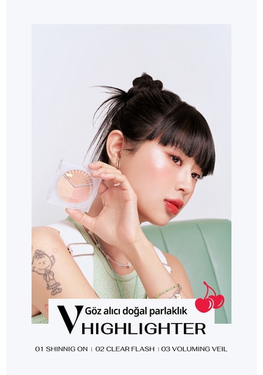 İnci Işıltıları İçeren Aydınlatıcı Paleti Perıpera V Highlighter Ad 001 Shining On Shine Bright 20180473