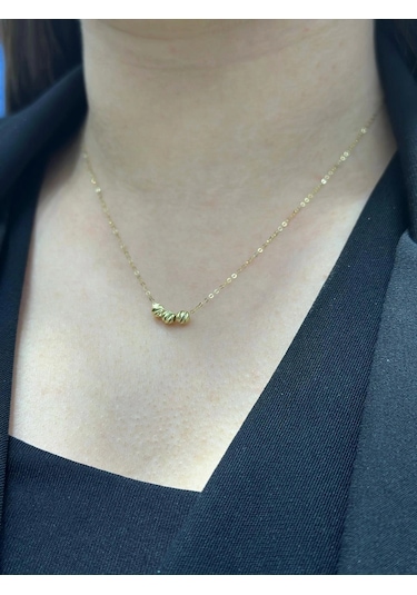 14 Ayar Altın 3'lü Dorikalı Mini Hediyelik Kolye 948 Gold