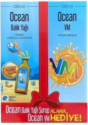 Ocean Portakal Aromalı Balık Yağı 150 ML + Ocean Vm Portakal Aromalı 150 ML