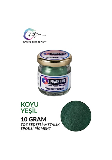Sedefli Metalik Toz Pigment Boya / Koyu Yeşil / Epoksi Için
