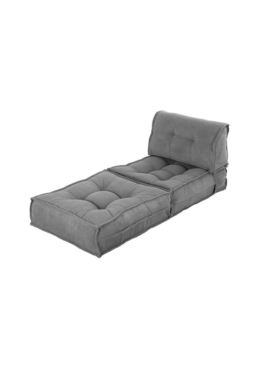 Mocca Fitilli Kadife Tek Kişilik Katlanır Yatak Katlanır Koltuk Gri