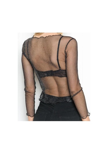 Seksi File Tişört Kadın Uzun Kollu Parlak İpek Alt Gömlek Moda Üstler Beyaz