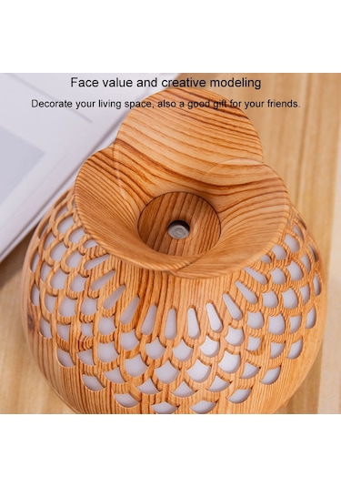 Led Işık Aromaterapi Difüzör Ev Küçük Vazo Sessiz Nemlendirici Aromaterapi Difüzör 2 In 1 Koyu Ahşap