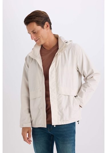 DeFacto Regular Fit Kapüşonlu Fermuarlı Cepli Mevsimlik Baharlık Yağmurluk D6305AX25SPBG802