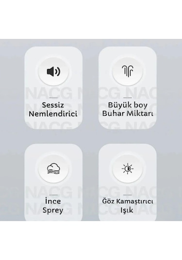 H2o Humidifier 400 Ml Ulrasonik Hava - Oda- Araç Nemlendirici Buhar Makinesi Aroma Difüzörü-1259