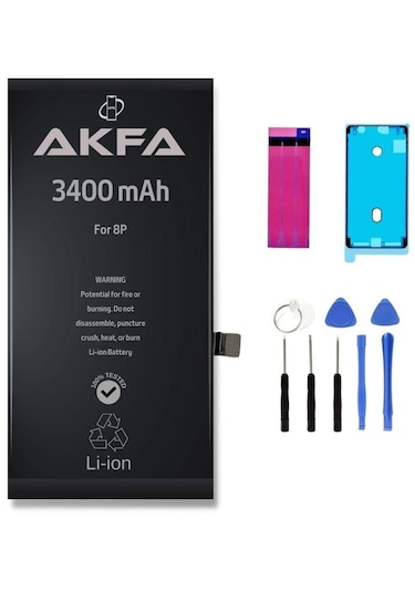 Akfa Apple Uyumlu iPhone  8 Plus Telefon Batarya- 3400 Mah Tamir Seti Model:ert96743yhk