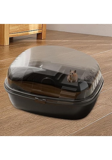 Şeffaf Üstlü Ve Kolay Erişimli Lüks Hamster Evi - Siyah