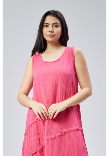 Muslin Elbise Yazın Vazgeçilmesi Pembe