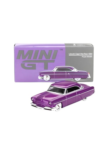 Mini Gt 1/64 Lincoln Capri Hot Rod 1954 Purple Metallic