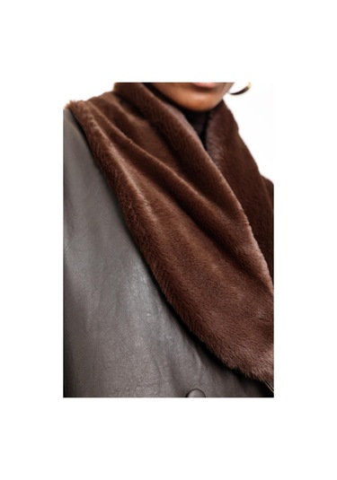 Acı Kahve Şal Yaka Deri Mont 99808 Acı Kahverengi