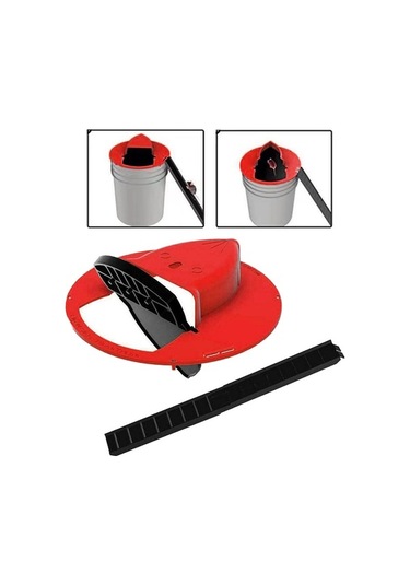 Createtech Homyl Plastik Fare Kapanı Kova Kapağı Sıçan Tuzağı Kırmızı Renk