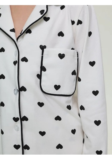 Milpat Kids Pantolonlu Ve Gömlekli Pamuklu Triko Pijama 333951609 Beyaz