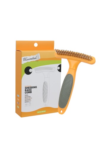 Hangfox Orta Uzun Tüylü Köpekler İçin Çift Sıralı Tırnaklı Tarak - Düğüm Açma, Bakım Ve Masaj Fonksiyonuyla Saç Bakımı Aracı Turuncu