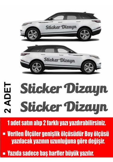 Kişiye Özel Yazı - 2 Adet Isim Soyisim Yazı - Araba - Oto - Araç -motosiklet - Karavan Sticker Etiket 00096 25 Cm