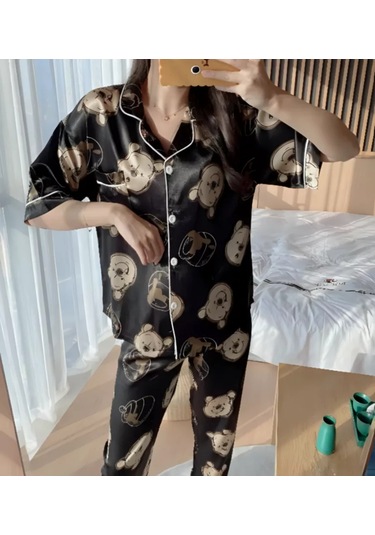 Rında Mood Gençler İçin Kore Tarzı Y2k Pijama 209757687 Siyah