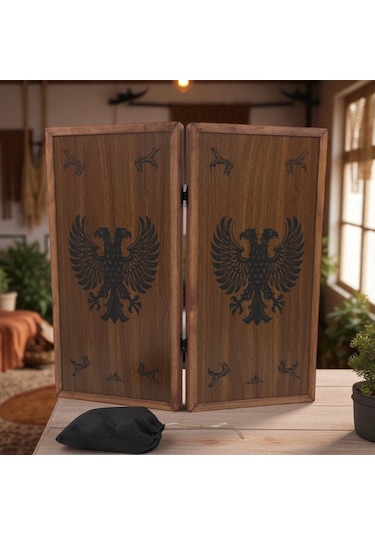 Simya Figür Premium Çift Başlı Kartal Ceviz Kaplama