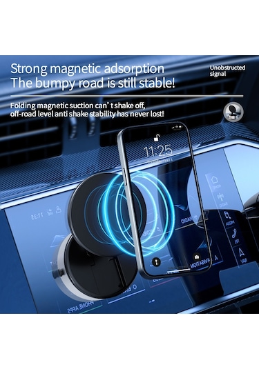 Aımıte X10q Vakum Adsorpsiyonlu Araba Gösterge Paneli Orta Konsol Navigasyon Montaj Braketi Gümüş