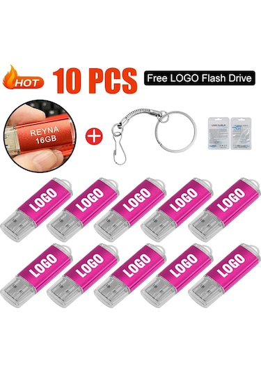 10 Adet/grup Usb 2.0 Flash Sürücü 64 Gb 128 Gb Kalem Sürücü 16 Gb Pendrive 32 Pink 2.0 32gb Diğer