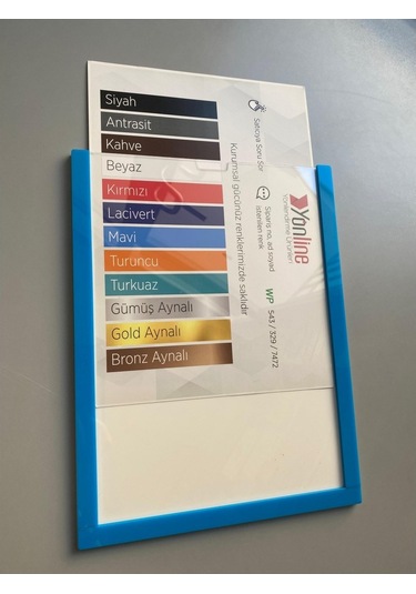 10 Adet A4 Mavi Belge Sertifika Çerçevesi Kendinden Yapışkanlı Kolay Değiştirilebilir Föylük