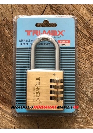 Trimax 50mm Pirinç Şifreli Asma Kilit Mini Şifreli Asma Kilit