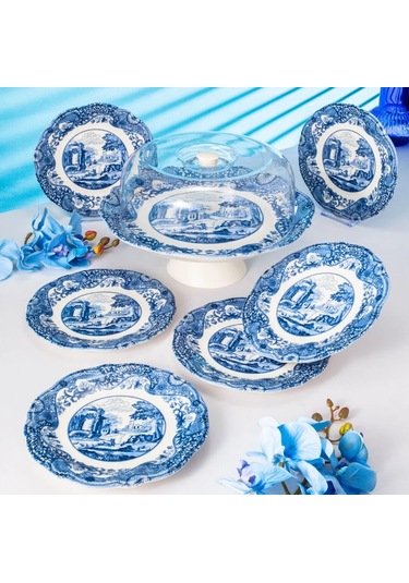 Fecra Vintage Blue 8 Parça Sunum Seti