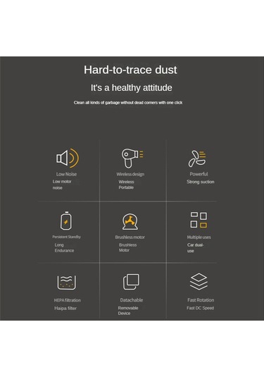 Crackedice Taşınabilir Araba Elektrikli Süpürgesi 11000pa Güçlü Emiş Araba Masaüstü-c